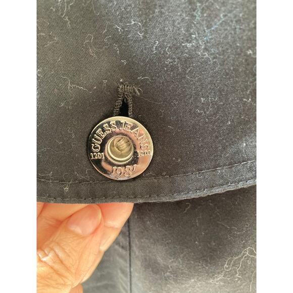 Guess Black Trench Coat Size Petite Medium - Picture 6 of 12